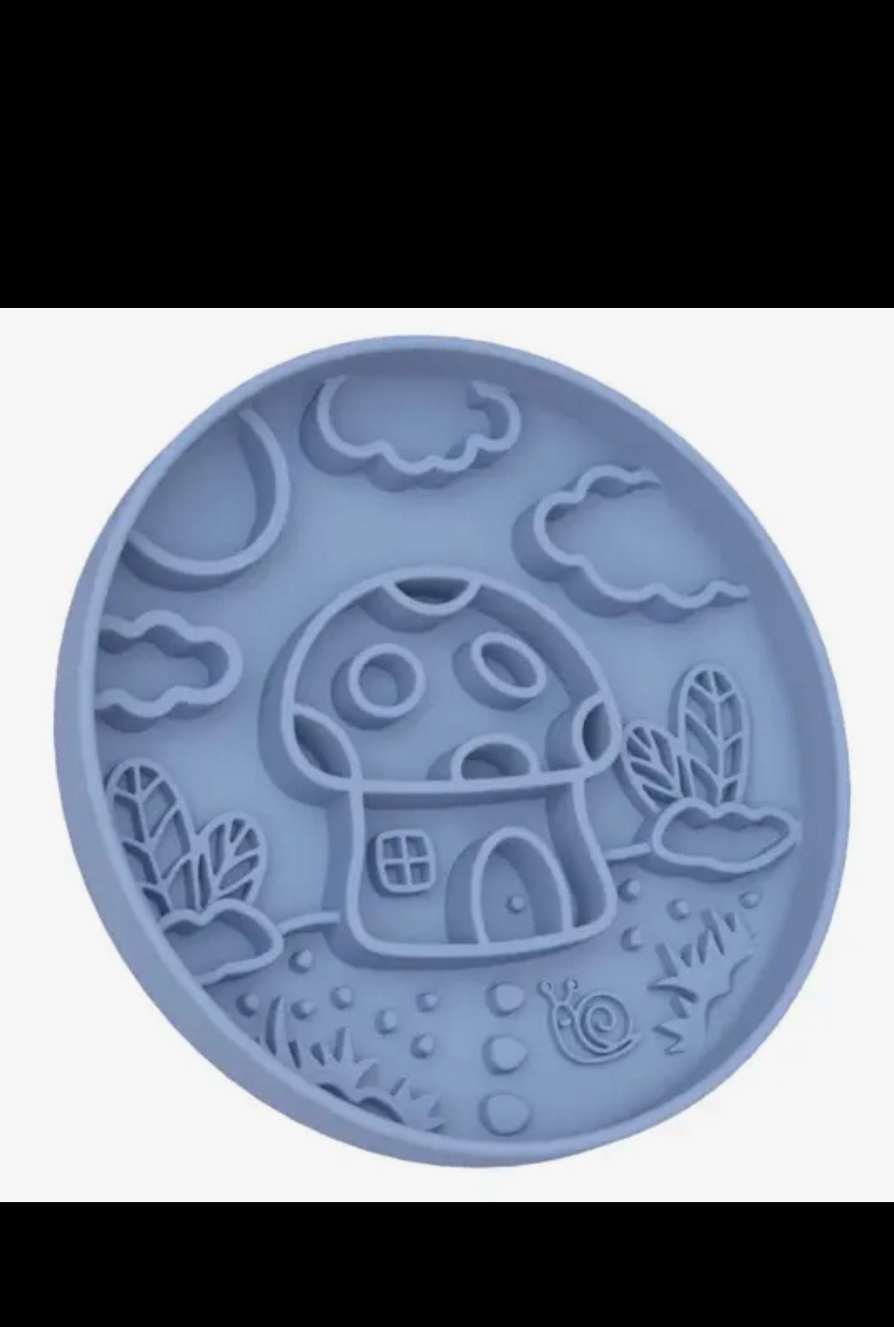 Mushroom blue slow feeder bowl